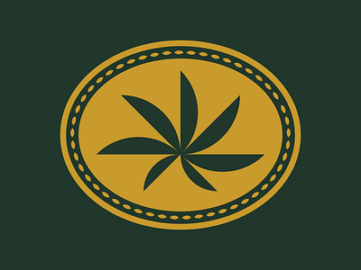 Icon badge and little leafs badge branding icon illustration leaf logo marijuana mark oklahoma pot weed
