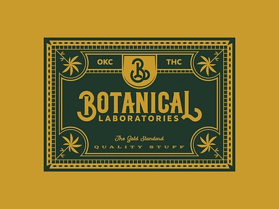 Botanical Laboratories badge branding cannabis detail illustration letters marijuana okc pot thc type typography weed