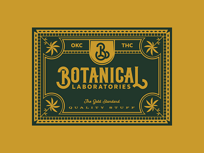 Botanical Laboratories badge branding cannabis detail illustration letters marijuana okc pot thc type typography weed