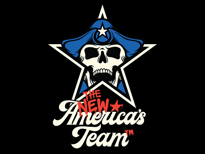 The New America’s Team americas team badge branding cowboys football illustration julian edelman nfl patriots skull star typography