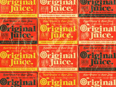 OJ label pattern badge beer branding craft beer hops identity juice logo oj orange original juice original juice packaging type typography