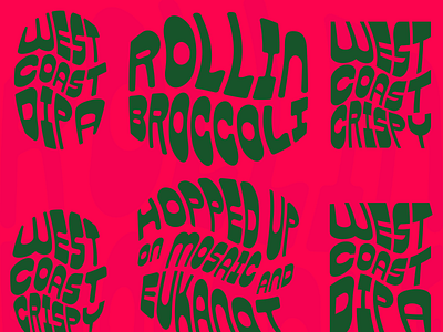 Rollin' Broccoli beer broccoli craft beer dipa ipa psychedelic trippy type typography