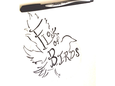 Flock of Birds coldplay flock of birds hand drawn sharpie typography