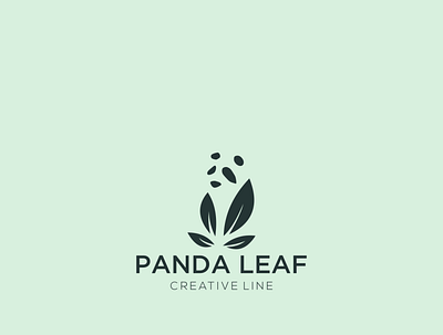 Panda leaf animal design illustration leaf logo panda