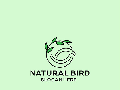 natural bird abstract animal bird clean illustration leaf logo logodesign modern monoline simple tree vector
