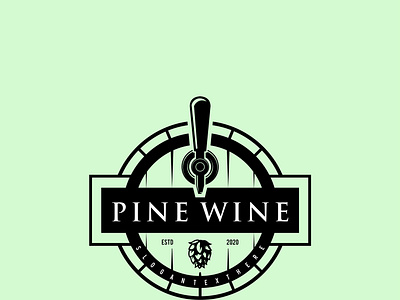pine wine abstract clean illustration logo logodesign monoline pine pines simple vector vintage wine