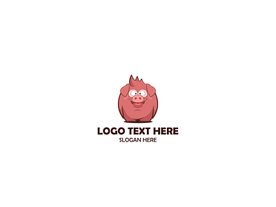 Happy pig abstract animal illustration logo logodesign pig pink simple vector