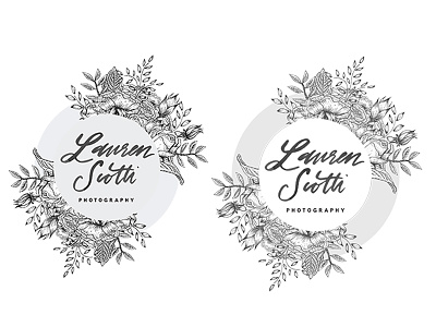 Photographer logo florals illustration logo photographer wedding