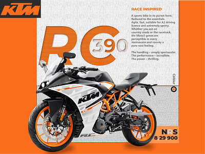 Product Advertisement for KTM RC 390 (Concept) adobe photoshop branding design illustrator