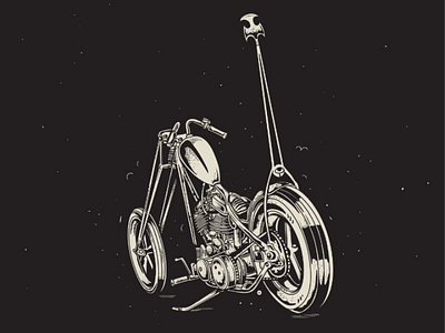 LONG FORK art artwork chooper design design graphic drawing illustrator ilustration motorcycle tshirt design
