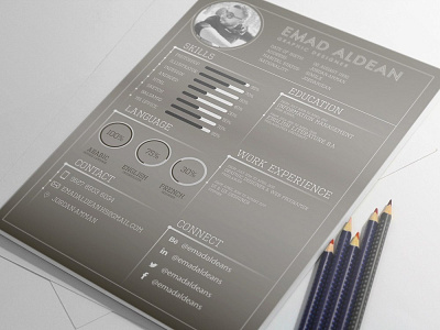 Free Dark Resume/CV Template for Designer cv cv resume design free cv template free resume template freebie freebies resume resume template