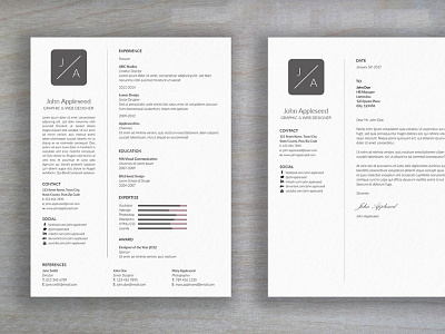 Free Clean Minimal Resume Template with Cover Letter cv cv resume free cv free cv template free resume free resume template freebie freebies resume resume template