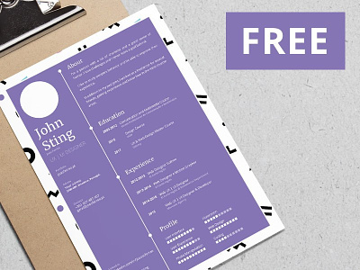 Free Clean and Minimalist Resume Template cv cv resume free cv free cv template free resume free resume template freebie freebies resume resume template