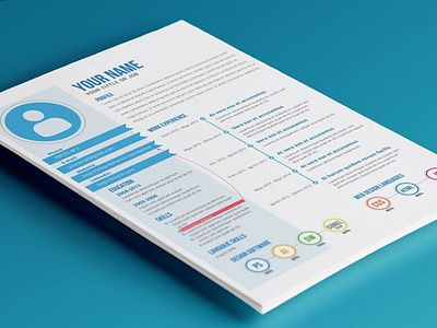 Free Flat Timeline Resume in Illustrator Format