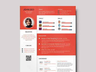 Free Colorful Material Resume Template with Cover Letter