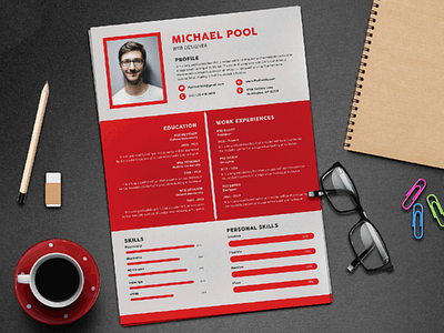 Free Premium Resume Template with Stylish Design cv cv resume free resume free resume template freebie resume template