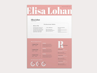 Free Feminine Resume Template with Pink Color Scheme cv cv resume free resume free resume template freebie resume template