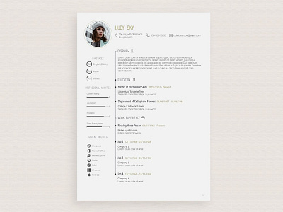 Free Vector Illustrator Resume Template with Simple Design cv cv resume free resume free resume template freebie resume template