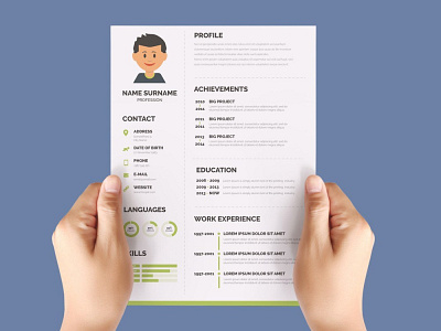 Free Flat CV Template with Green Color Scheme cv cv resume free resume free resume template freebie resume template