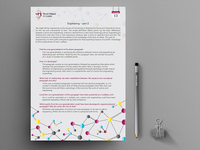 Seminar paper chemical formula colors engineer engineering faculty icons lines molecules page design page layout paragraph round science seminar paper student student work