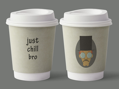 Just chill bro a hat back side character character design design font form front side illustration round text