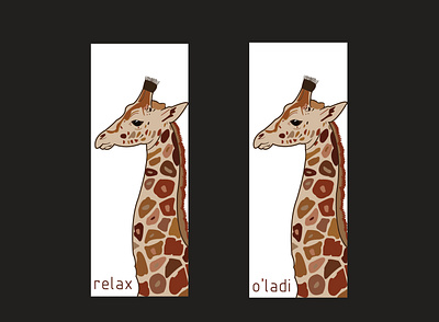 Postcard - Relax / O'ladi animal beige brown calm colors design face giraffe illustration neck ohladi postcard relax relaxed tall