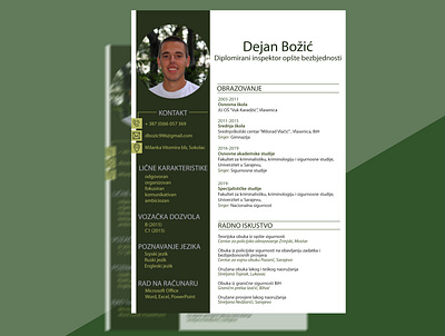 CV cv dark design education experience green image job light lines page layout rectangular resume design round work