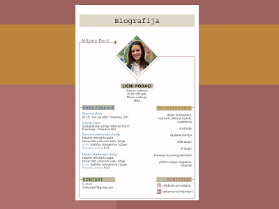 Biography biography colors lines page design page layout rectangle resume template written overview