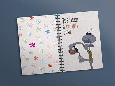 Notebook_Octopus boring coffee colors design design cover draw flowers front and back cover illustration illustration design movie octopus spongebob tough year