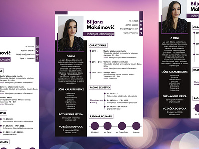 Resume apply biography black colors contact cv cv design design engineer technology experience font icons job lines page layout picture resume resume design technology violet