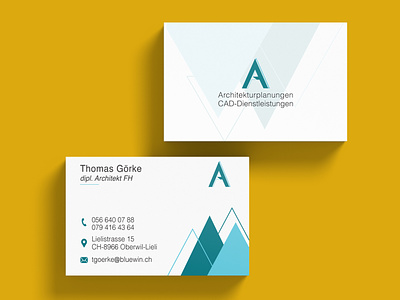 Business card architecture blue business card cad colors design font graphic design icons job lines logo services two sided