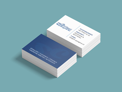 Business card back side blue business card color company data design front side job line logo page layout