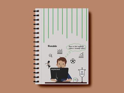 Notebook analysis champions league cup design cover football graphic design green notebook notebook design phone prostats ronaldo statistics wyscout