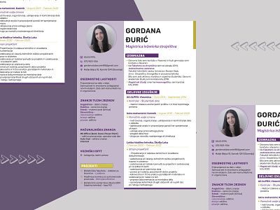 Resume apply biography colors cv datas design font job page layout paper resume resume design slovenia slovenian view violet work yellow