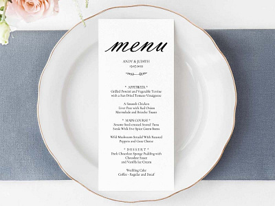 Elegant Wedding Menu Template design print wedding wedding design wedding invitation wedding program wedding set wedding stationery weddings