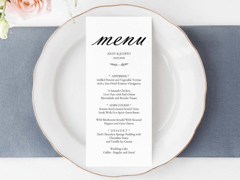 Elegant Wedding Menu Template by Pikstok - Printable Wall Art on Dribbble