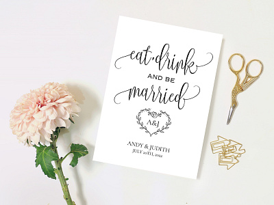 Wedding Eat Drink and Be Married Sign free print wedding wedding design wedding invitation wedding set wedding stationery weddings