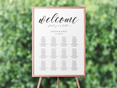 Seating Chart Template for Wedding