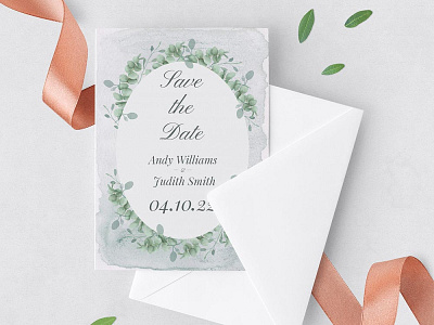 Save The Date Invitation Template in Floral Style