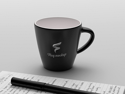 Free Black Coffee Cup Mockup PSD