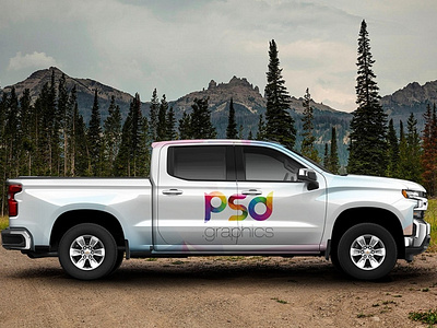 Free Pickup Truck Car Mockup