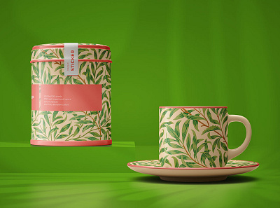 Free Tea Set Mockup with Cup & Packaging design free mockup freebie freebies mockup psd psd mockup