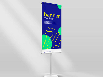 Free Standing Advertisment Banner Mockup