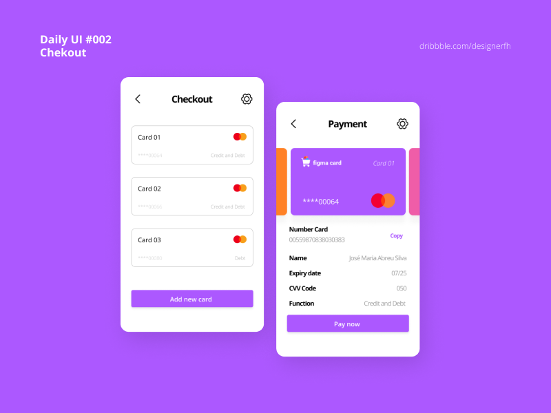 Daily UI 002 - Checkout by FH on Dribbble