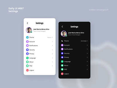 Daily UI 007 - Settings app dailyui design ui uidesign visual design