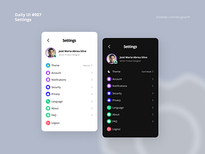 Daily UI 007 - Settings