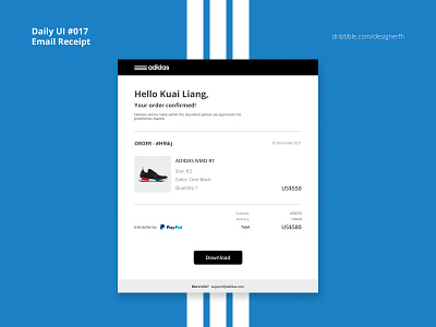 Daily UI 017 - Email Receipt adidas app dailyui design ui uidesign visual design