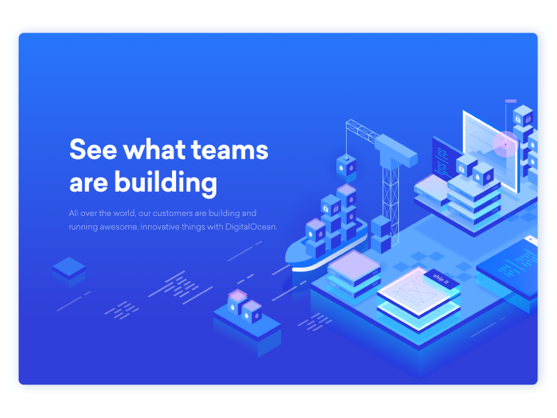 Customers Hero Illustration droplets cloud servers customers digitalocean