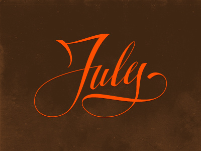 July custom july lettering month script stamp type