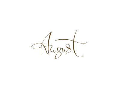 August august custom lettering month script stamp type